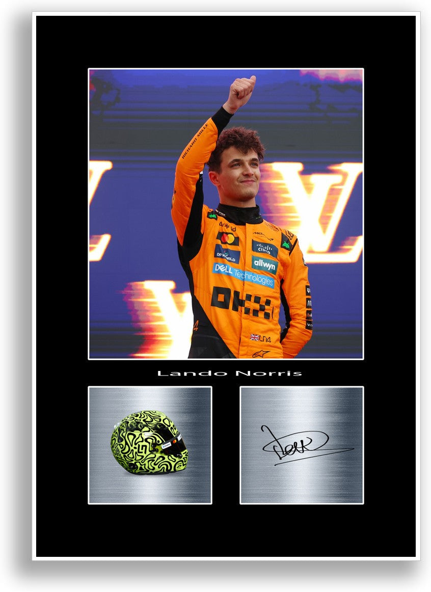 Lando Norris 2025 F1 World Champion Signed Poster Print Gift For Mclaren F1 Fans