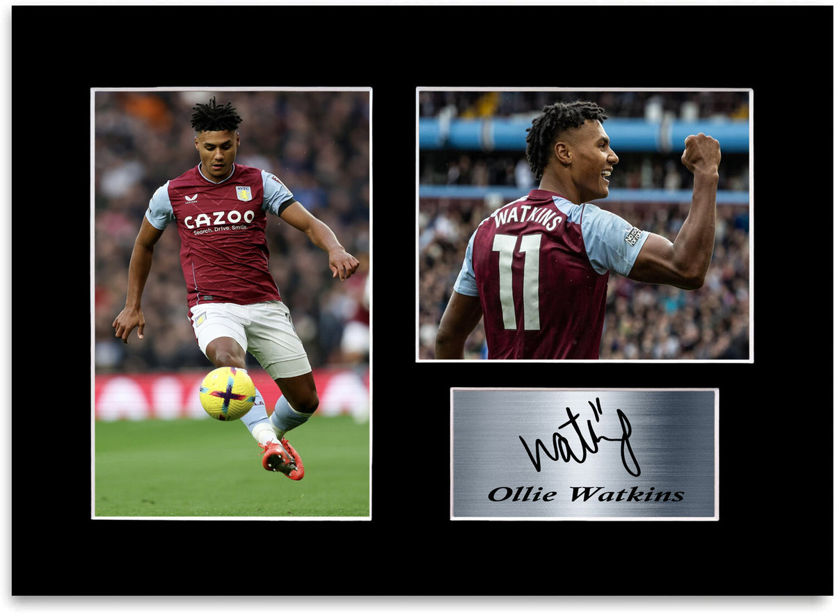 Ollie Watkins Aston Villa Player mounted display by LJW Prints