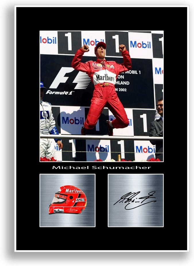 Michael Schumacher Formula World Champion Signed Poster Print Gift For F1 Fans