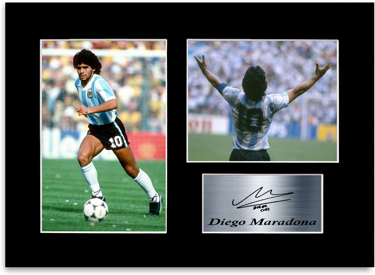 Diego Maradona Football Player mounted display by LJW Prints
