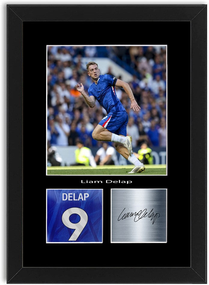 Liam Delap Football Player Poster Signed Print Photo A4 Wall Art Framed