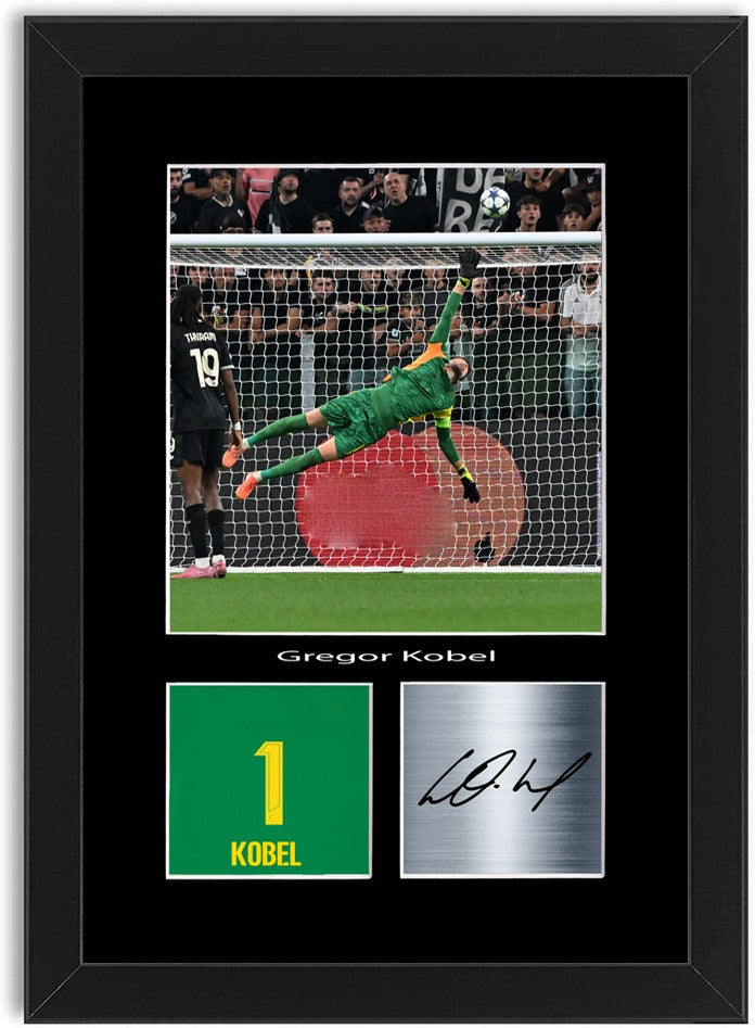 Gregor Kobel Football Player Poster Signed Print Photo A4 Wall Art Framed
