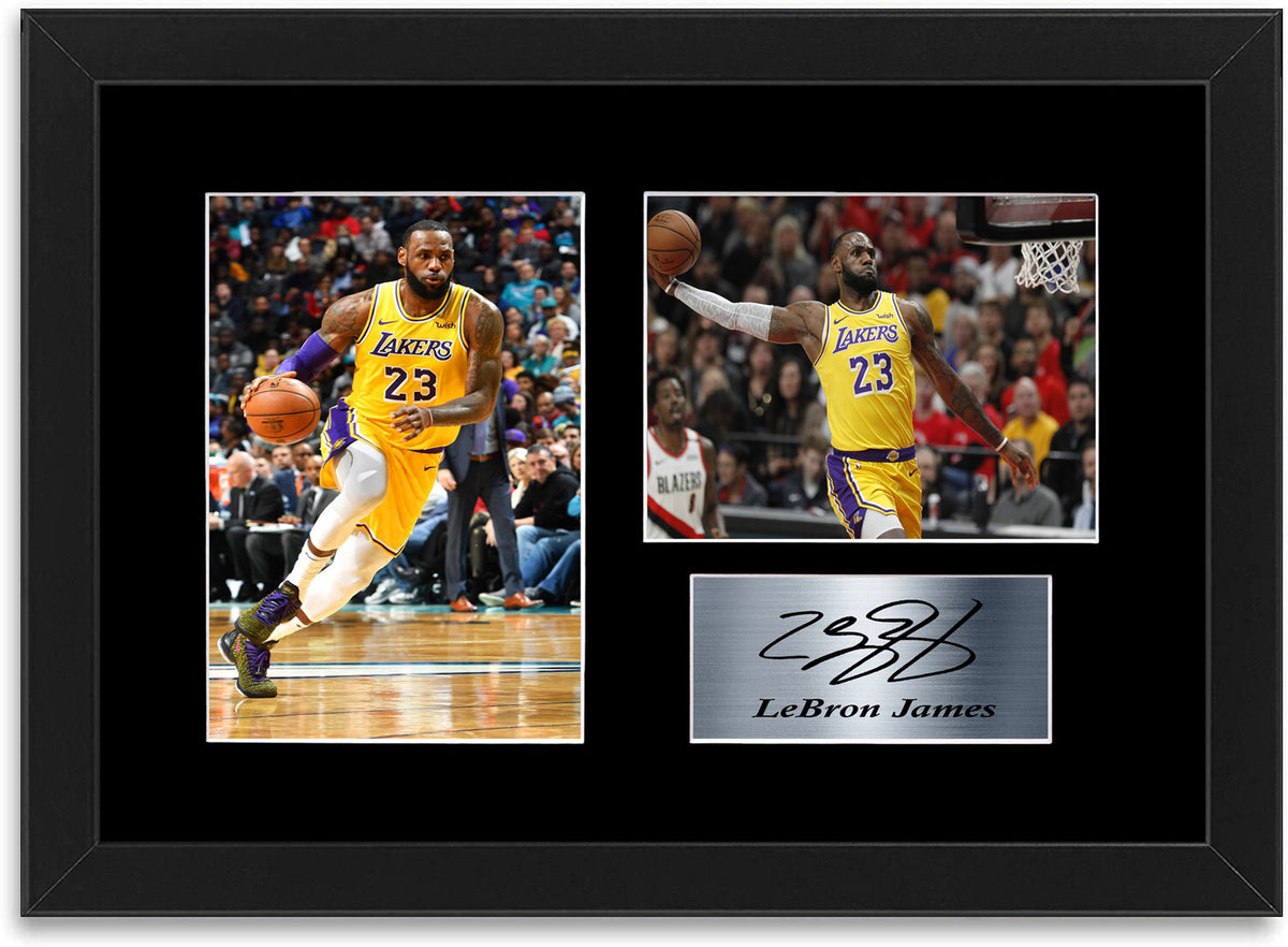 Lebron James Basketball Printed Signed Autograph Photo Display Mount Gift Framed