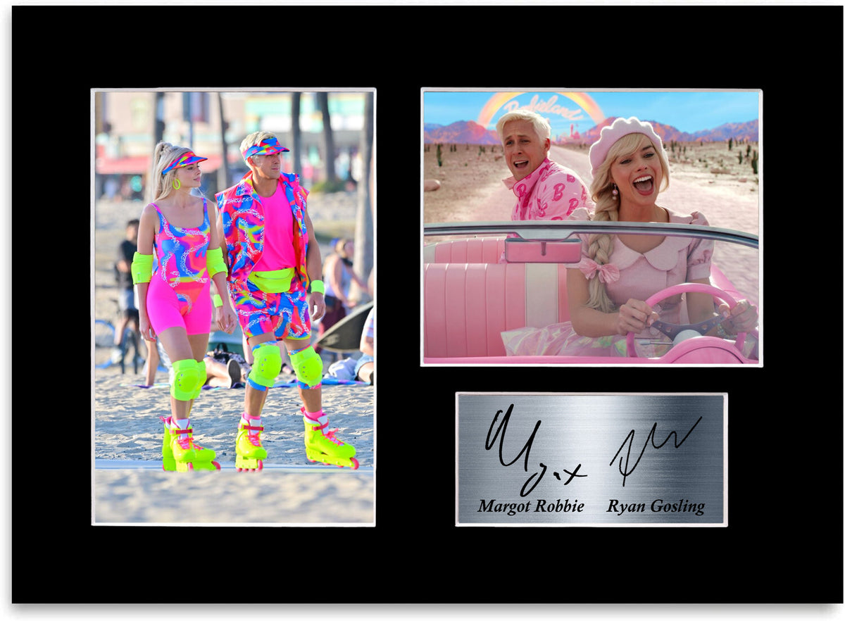 Margot Robbie Ryan Gosling Signed Autograph Photo Display Barbie Poster A4