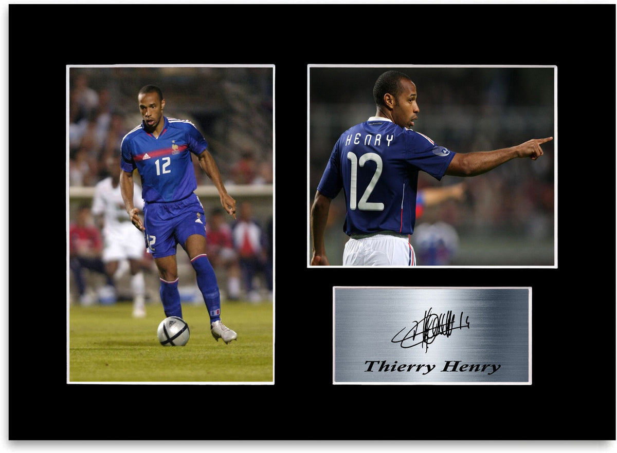 Thierry Henry Football Player France A4 Printed Signed Photo Display Mount Gift