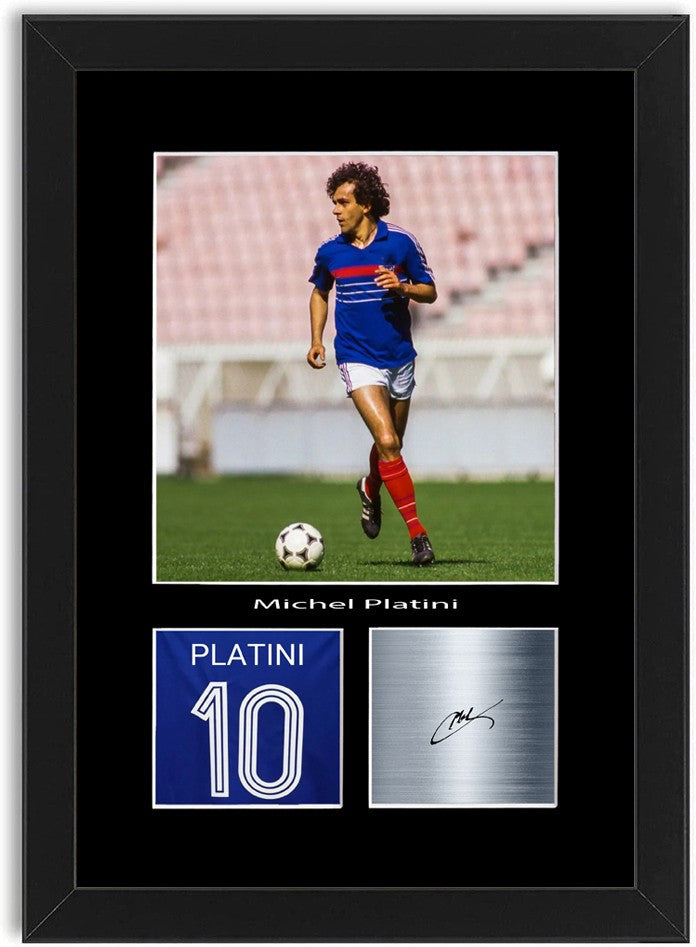 Michel Platini France Football Player Poster Signed Print Photo Wall Art Framed
