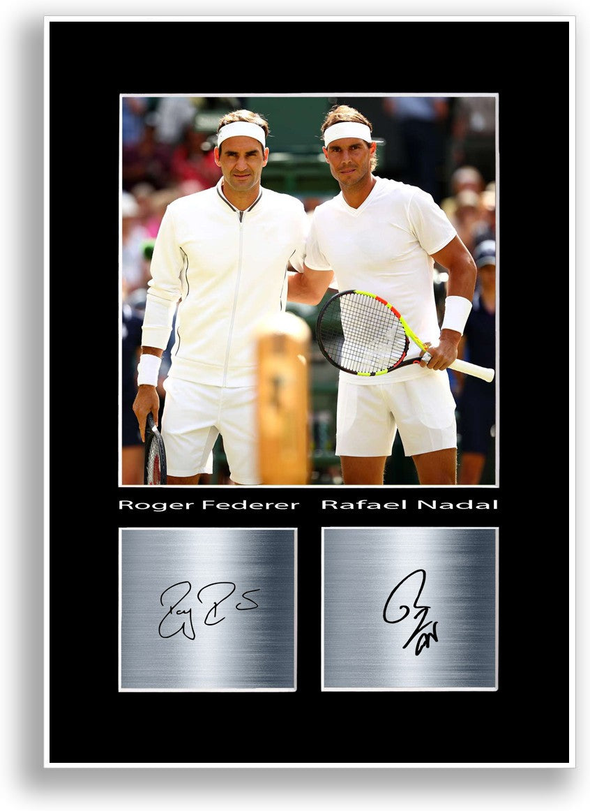 Nadal And Federer Tennis Players Print Signed Photo Poster Print Wall Art Gift