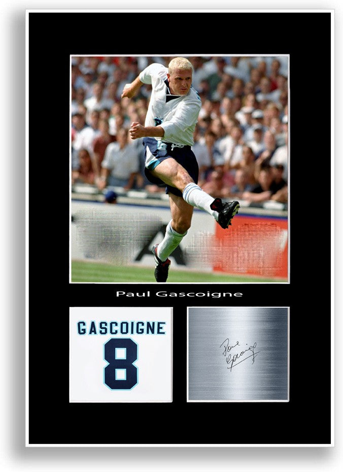 Paul Gascoigne Football Player Poster Signed Print Photo A4 Wall Art Gift Idea