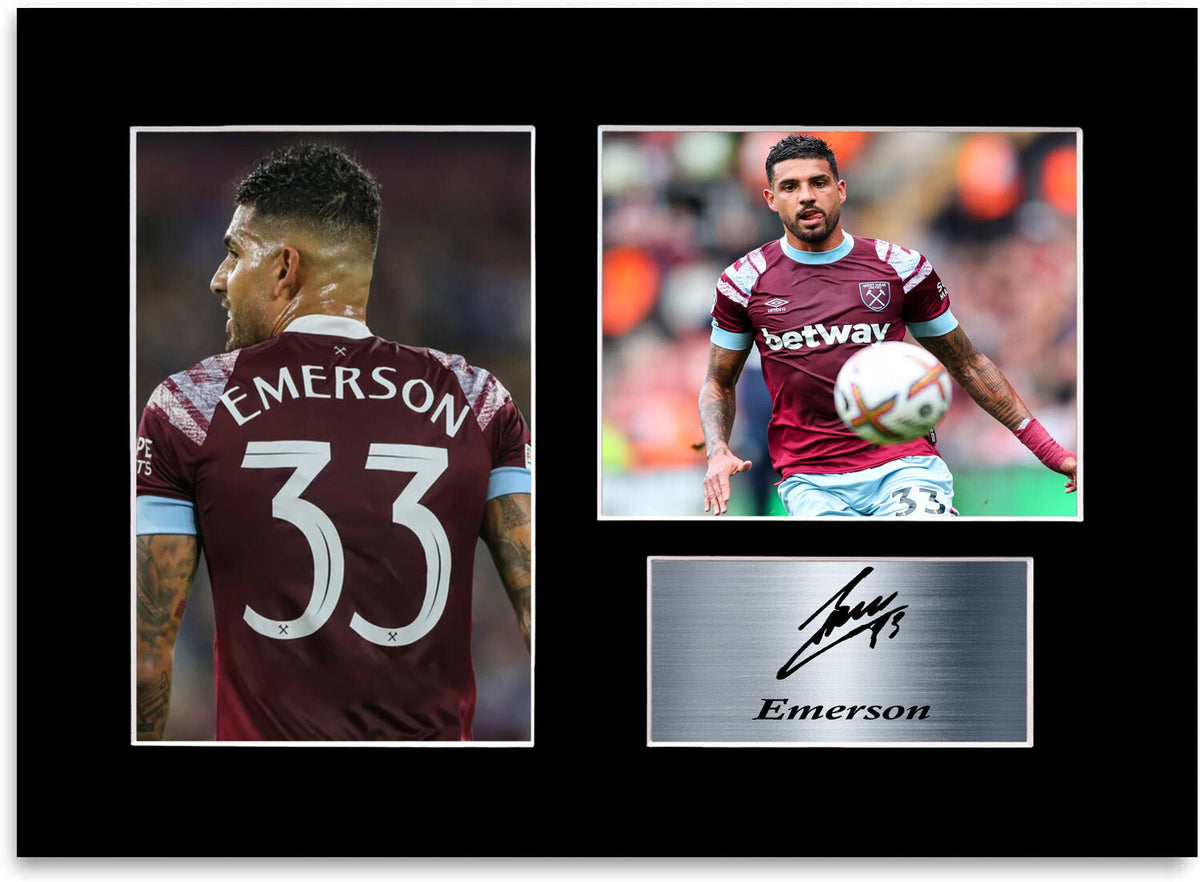 Emerson West Ham Football Player mounted display by LJW Prints