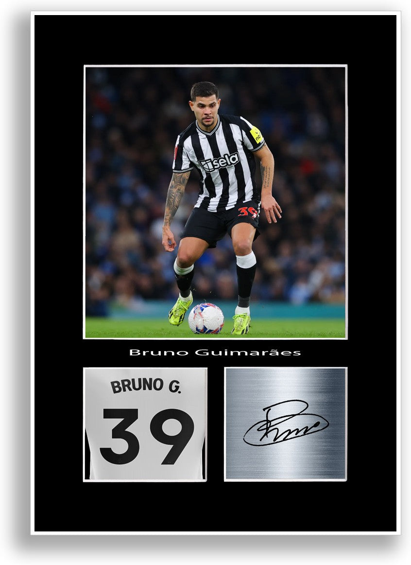 Bruno Guimaraes Football Player Poster Signed Print Photo A4 Wall Art Gift Idea