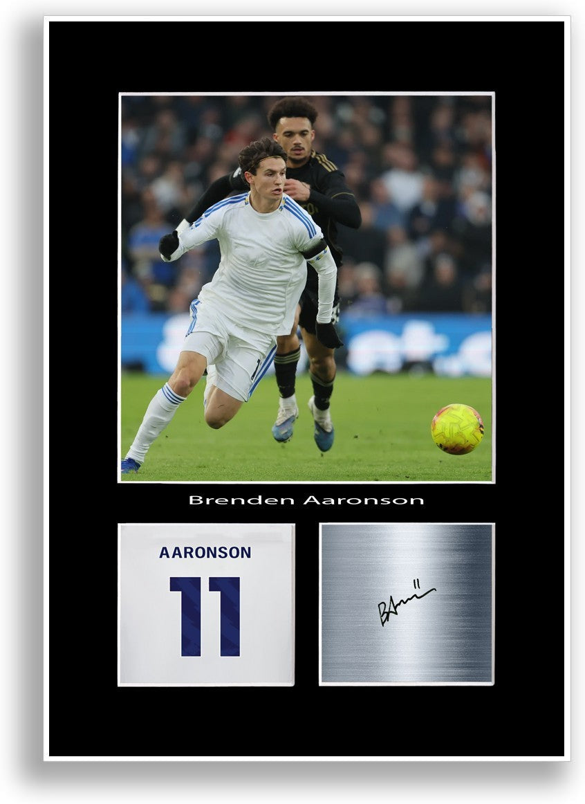 Brenden Aaronson Football Player Leeds Poster Signed Print Photo Wall Art A4
