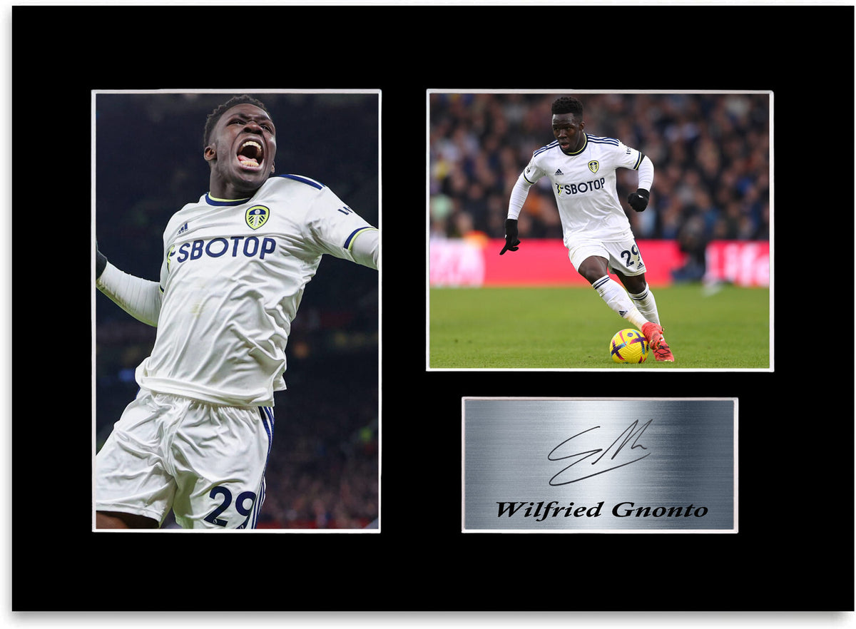 Wilfried Gnonto Leeds United Player mounted display by LJW Prints