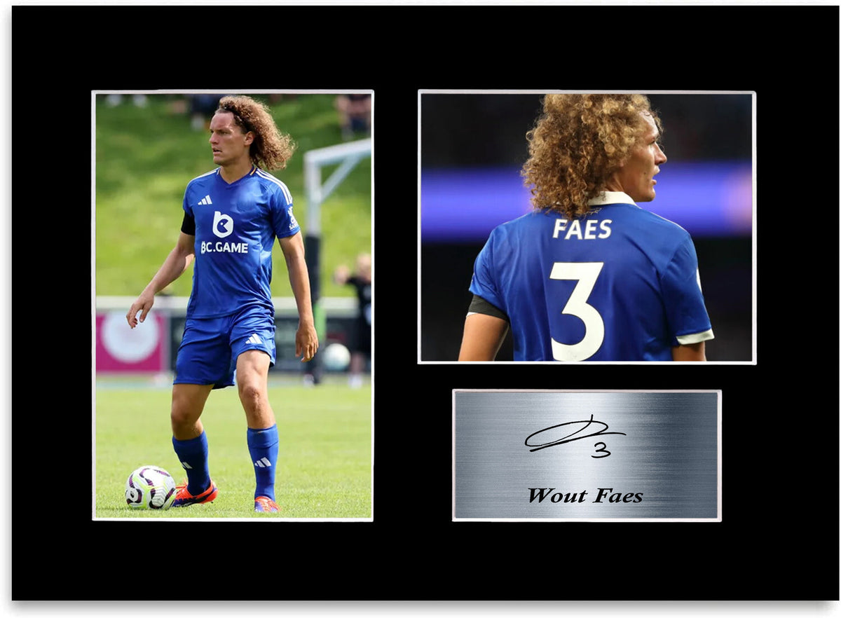 Wout Faes Leicester Player mounted display by LJW Prints