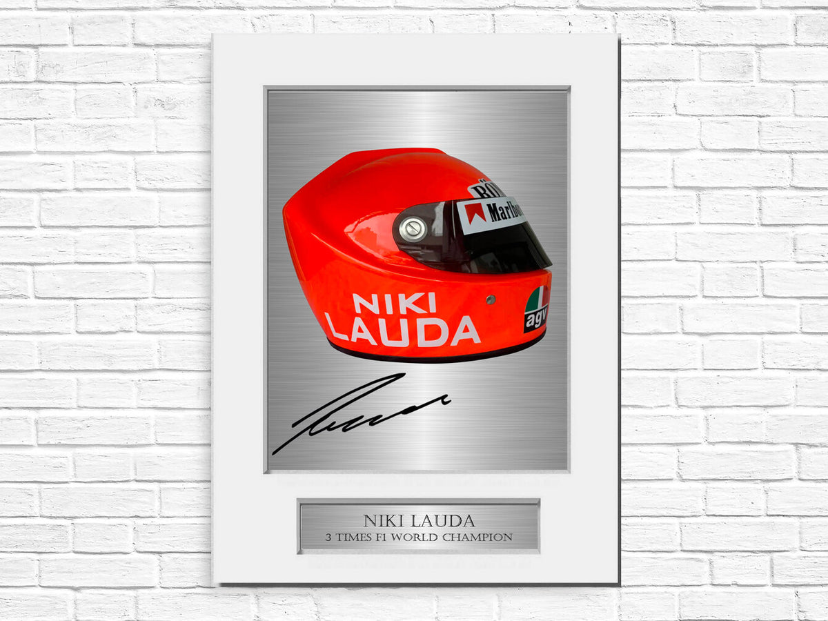 Niki Lauda 3 Times Formula 1 World Champion Signed Photo Display Mount Gift