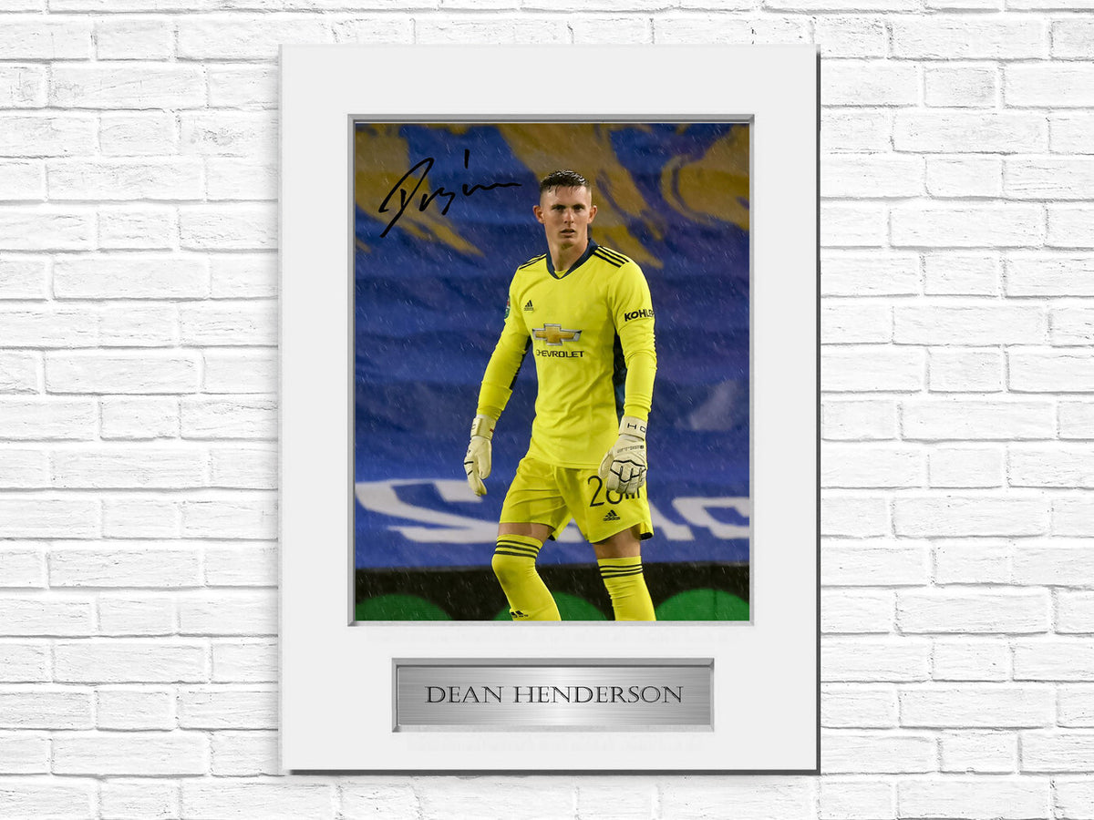 Dean Henderson Manchester United Player A4 Signed Photo Display Mount Gift