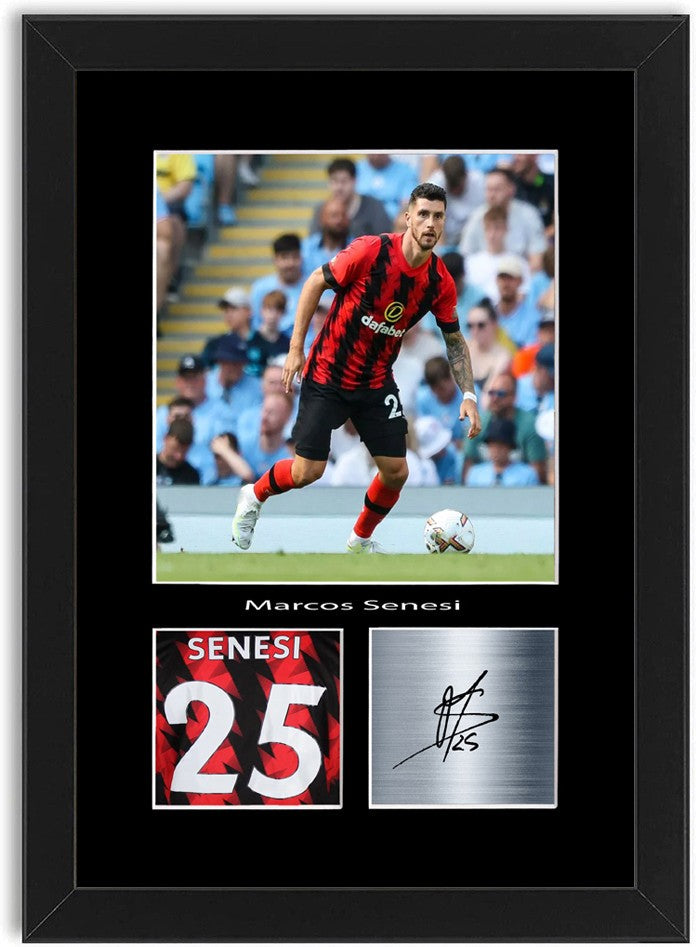 Marcos Senesi Football Player Poster Signed Print Photo A4 Wall Art Framed