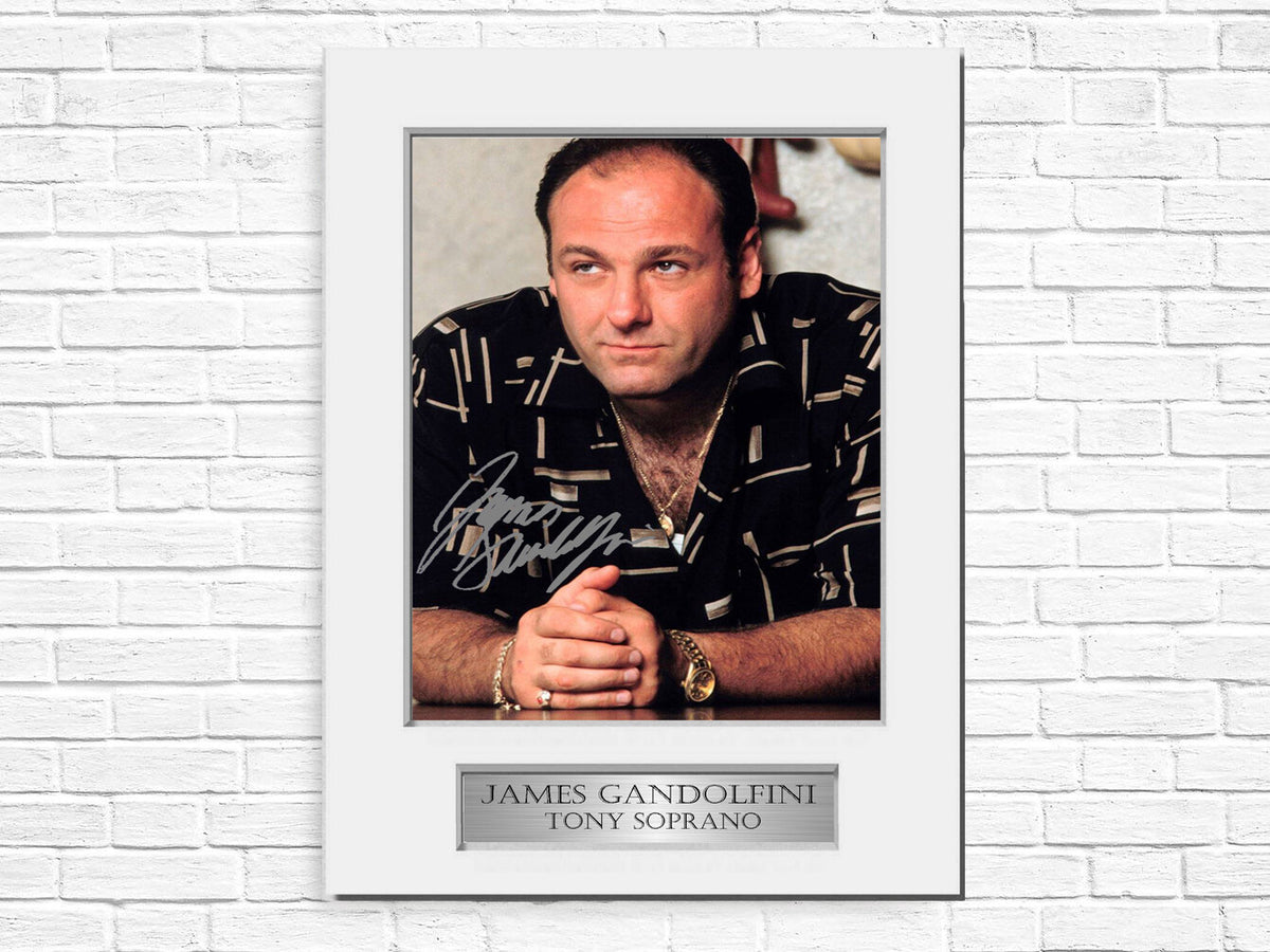 James Gandolfini Tony Soprano Signed Photo Display Mount A4