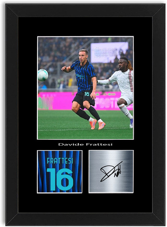 Davide Frattesi Football Player Poster Signed Print Photo A4 Wall Art Framed