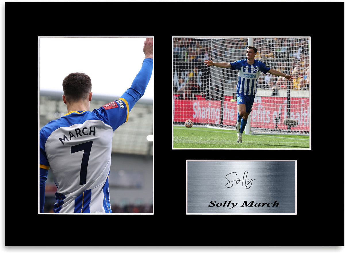 Solly March Brighton Player mounted display by LJW Prints