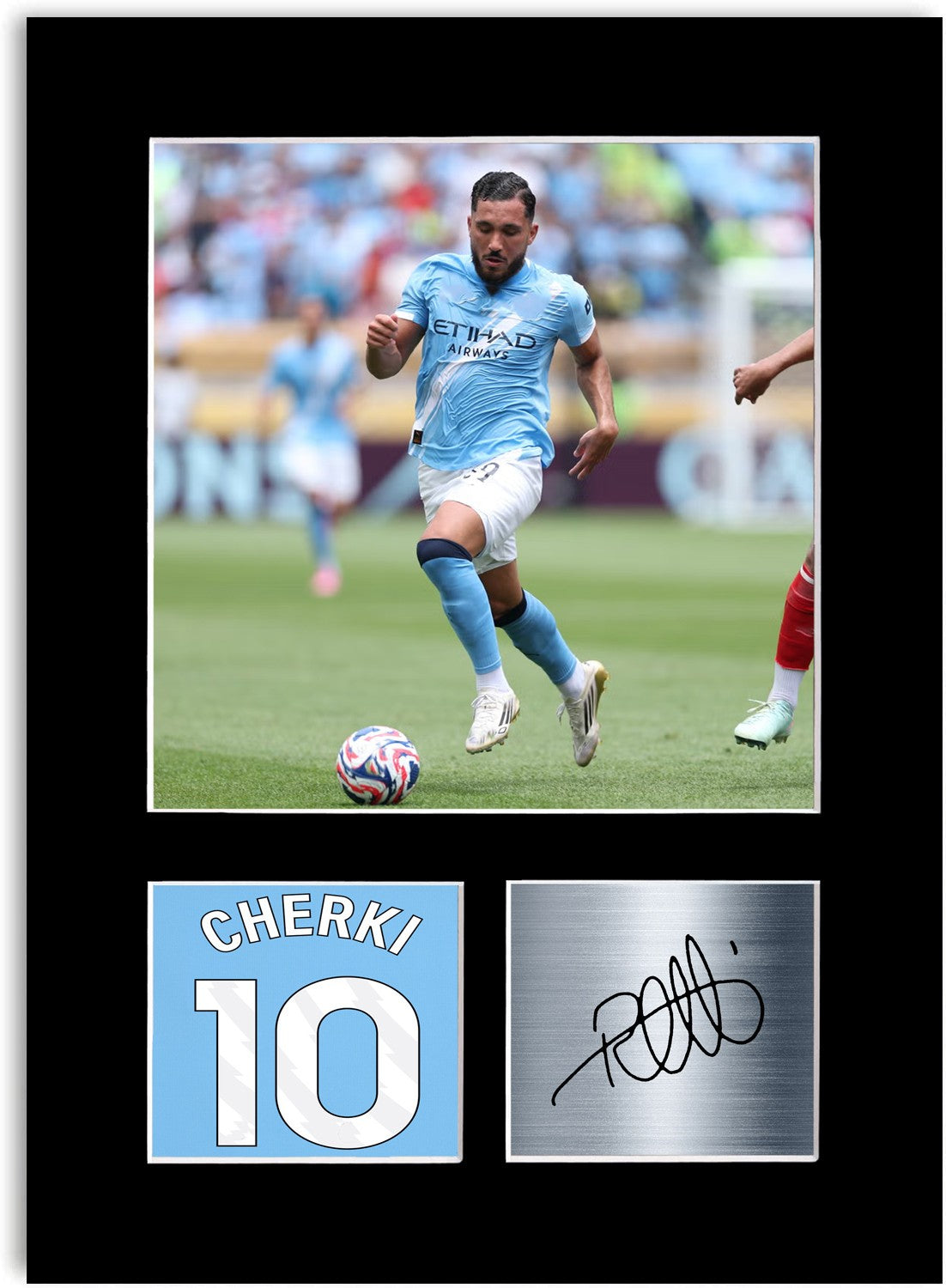 Rayan Cherki Football Player Poster Signed Photo Display Mount Print A4 Gift