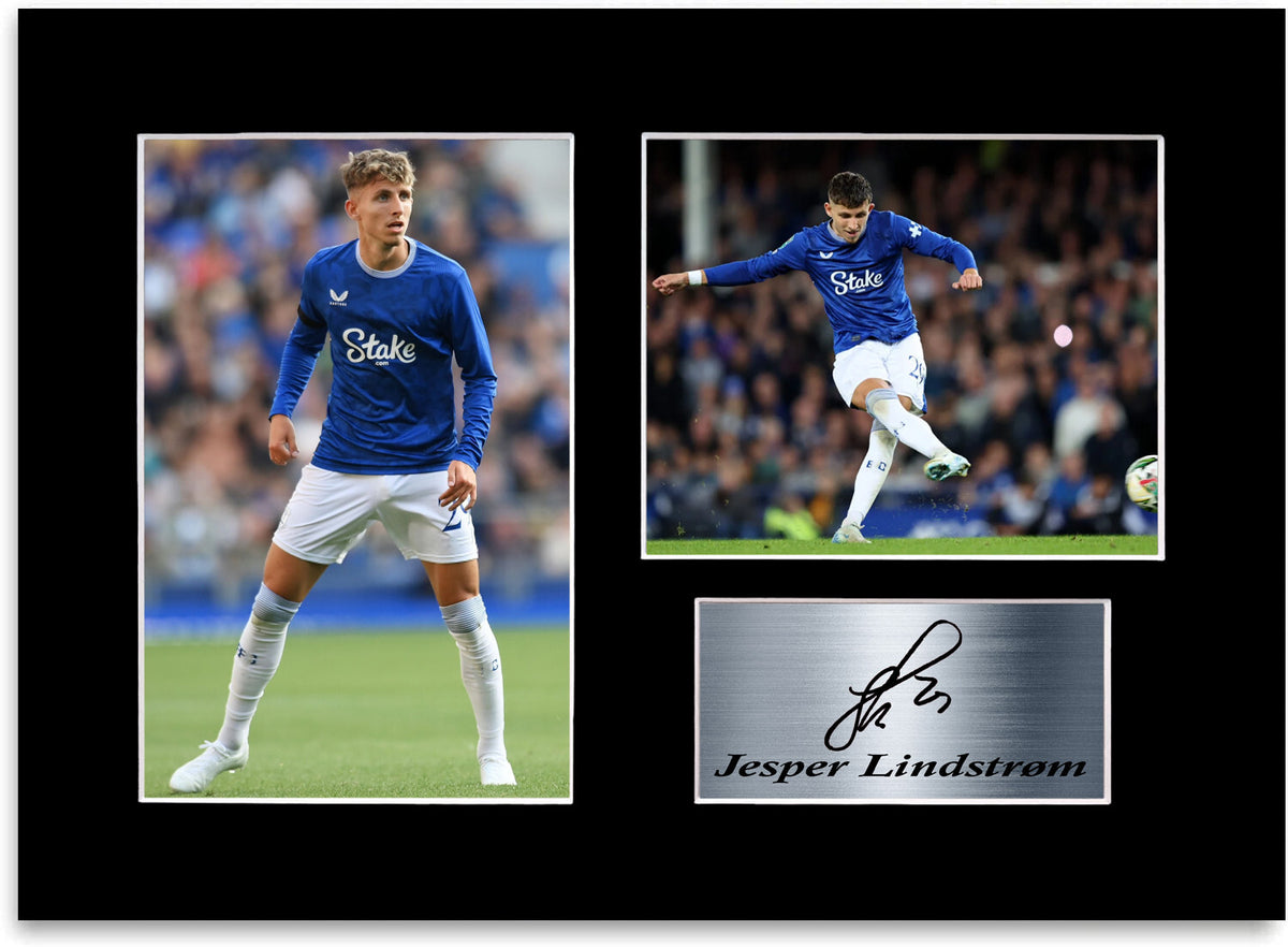 Jesper Lindstrom Everton Player framed print by LJW Prints