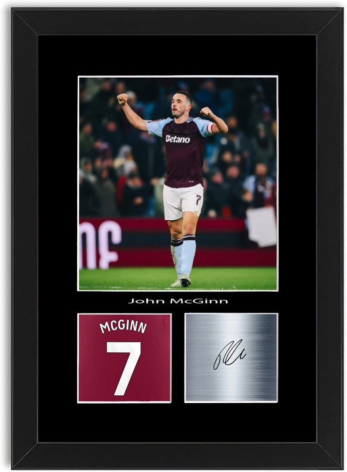 John Mcginn Football Player framed print by LJW Prints