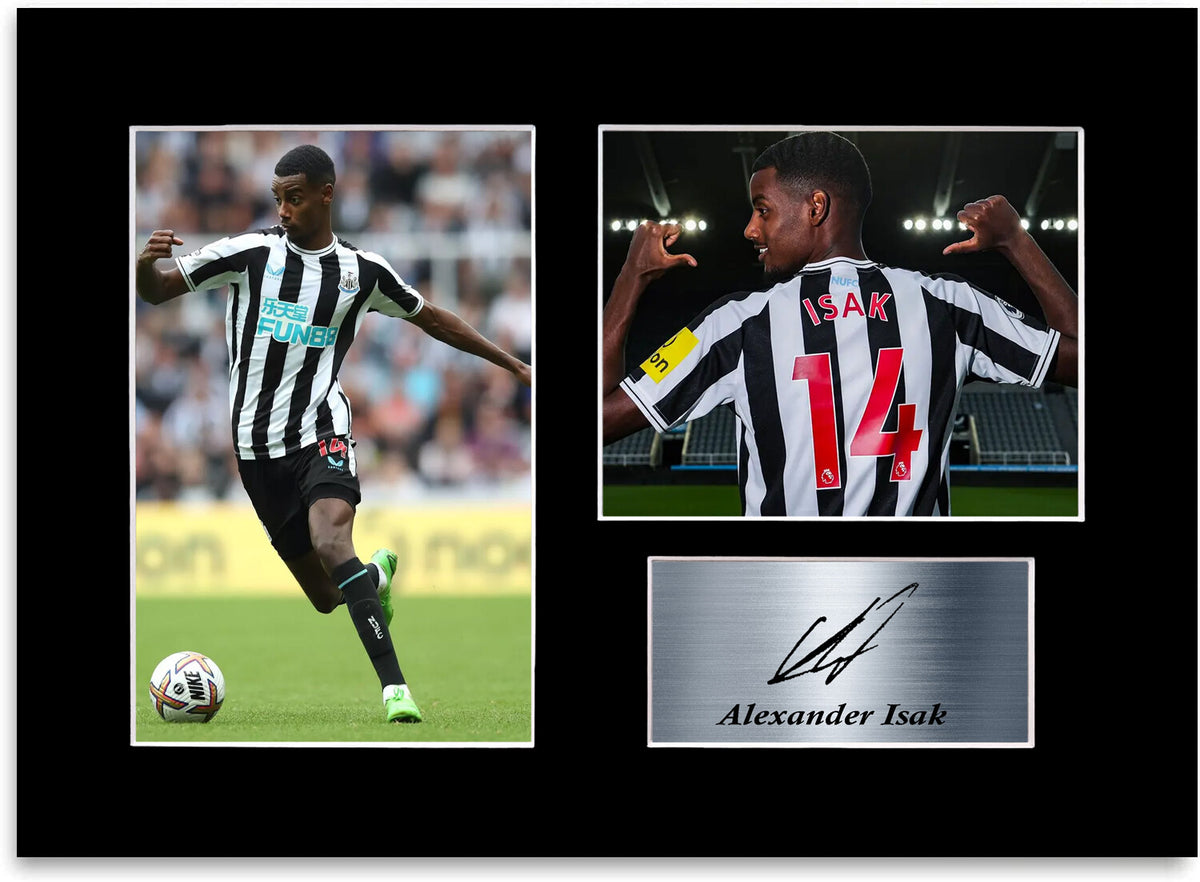 Alexander Isak Newcastle Poster Printed Signed Autograph Photo Display Mount A4