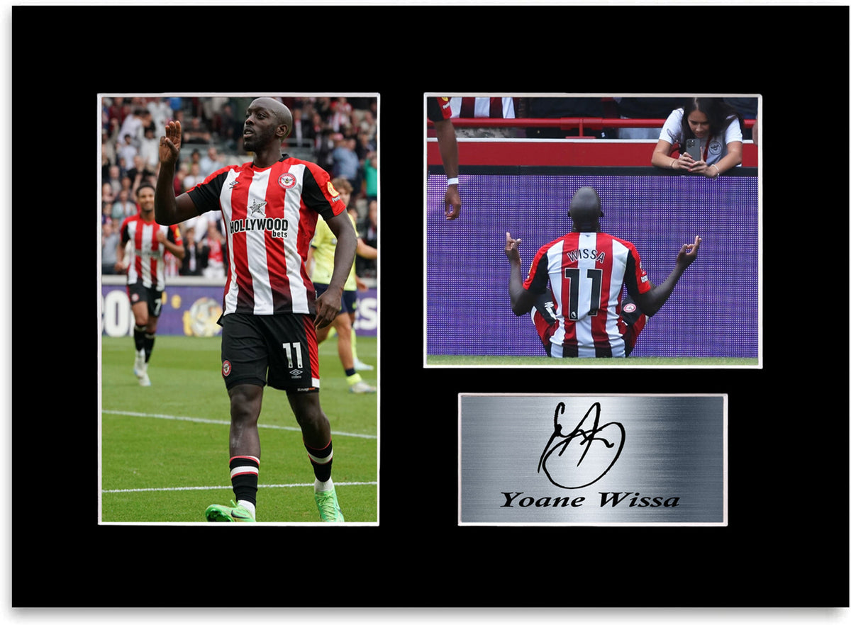 Yoane Wissa Brentford Football Player framed print by LJW Prints