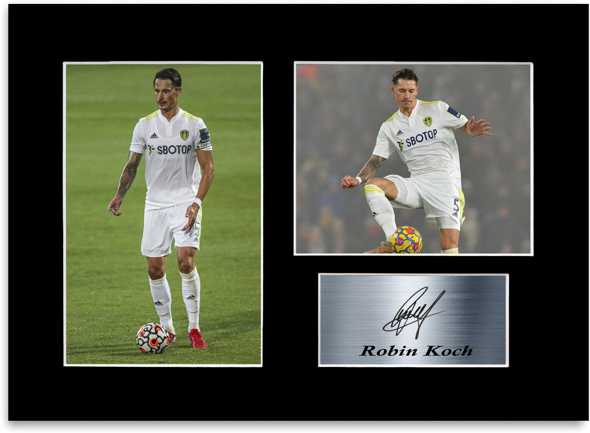 Robin Koch Leeds United Player mounted display by LJW Prints