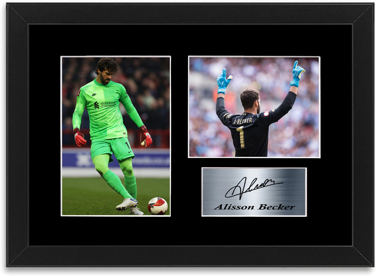 Alisson Becker Liverpool Player framed print by LJW Prints