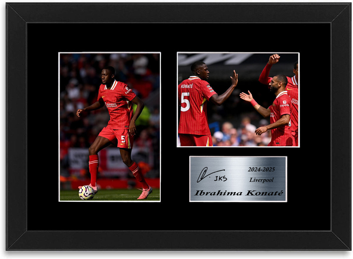 Ibrahima Konate Liverpool Player framed print by LJW Prints
