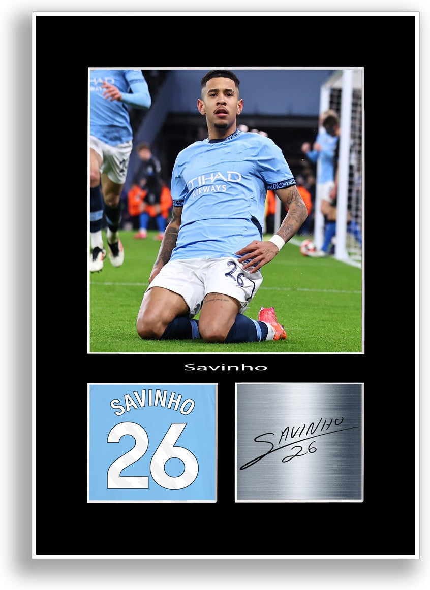 Savinho Football Player Poster Signed Print Photo A4 Wall Art Gift Idea