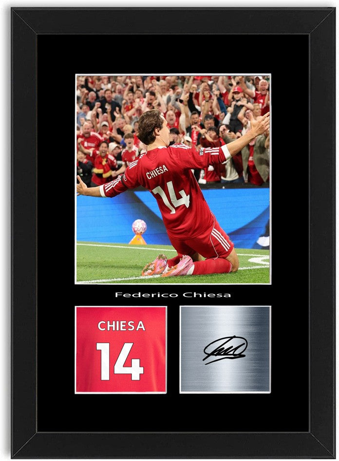 Federico Chiesa Football Player Poster Signed Print Photo A4 Wall Art Framed