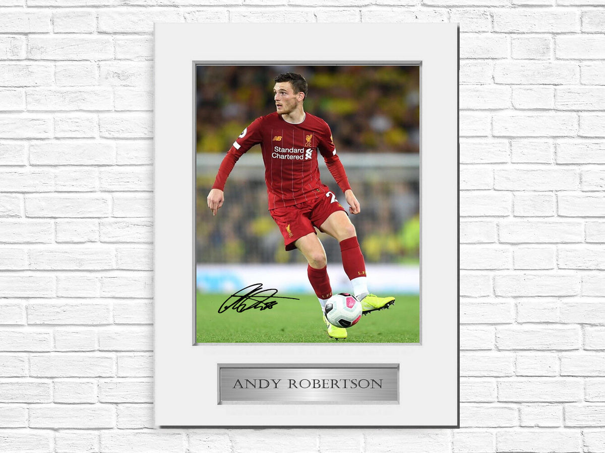 Andy Robertson Liverpool Player A4 Signed Autograph Photo Display Mount Gift