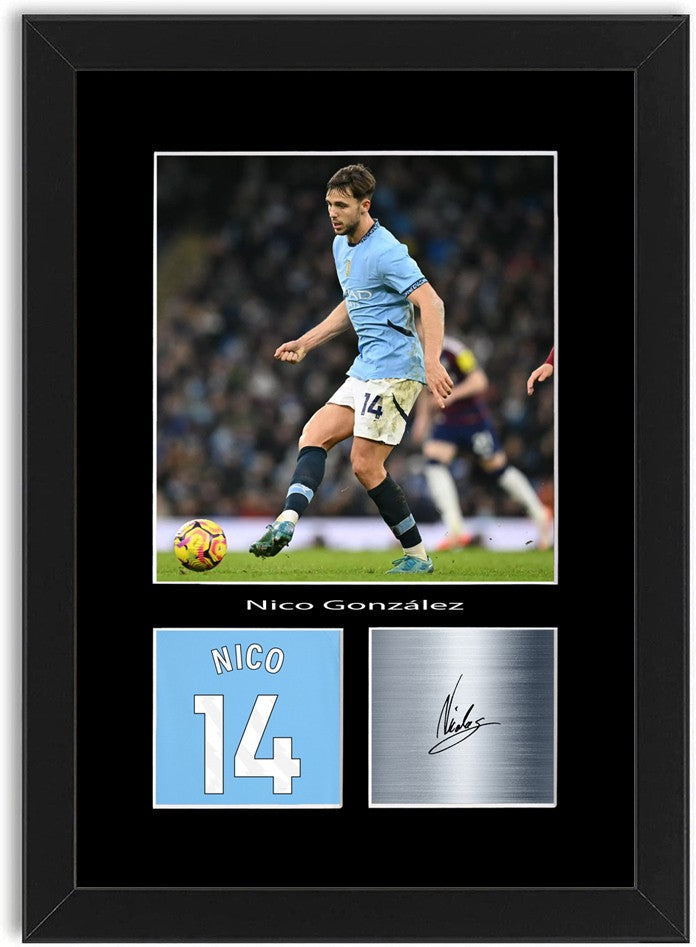 Nico Gonzalez Football Player Poster Signed Print Photo A4 Wall Art Framed