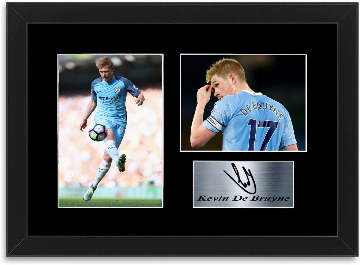 Kevin De Bruyne Man city Player Printed Signed Photo Display Mount A4 Framed
