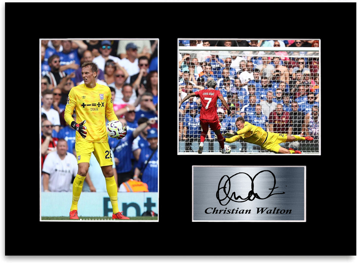Christian Walton Ipswich Player framed print by LJW Prints
