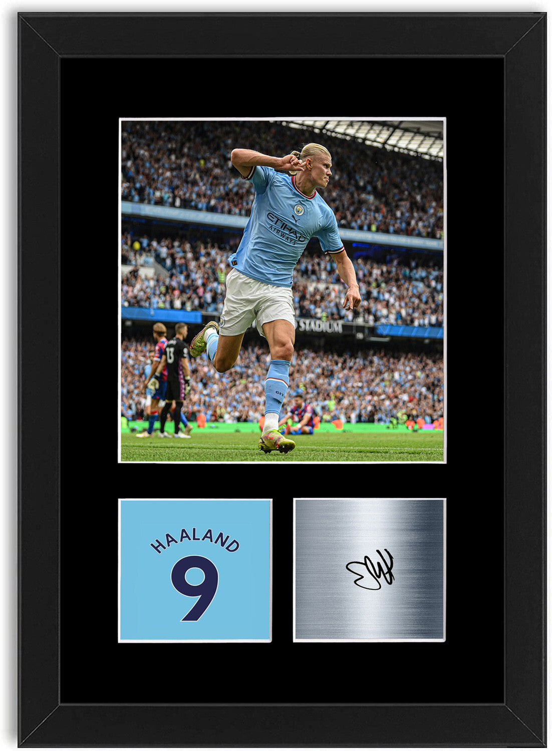Erling Haaland Man City Player framed print by LJW Prints