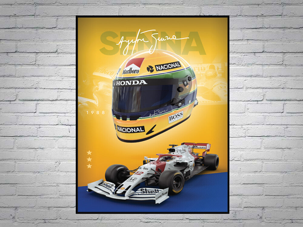 Ayrton Senna Formula One 1988 World Champion Signed Poster A4
