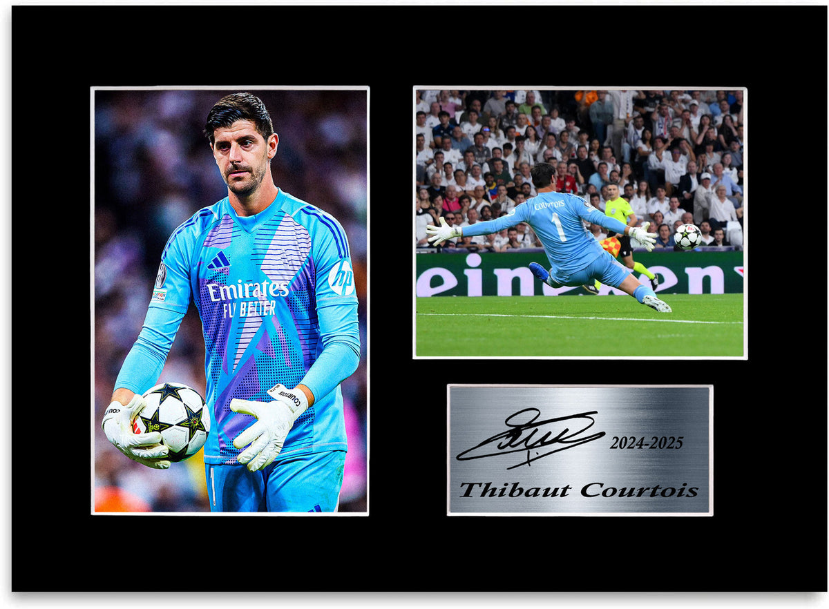 Thibaut Courtois Real Madrid Football Player mounted display by LJW Prints