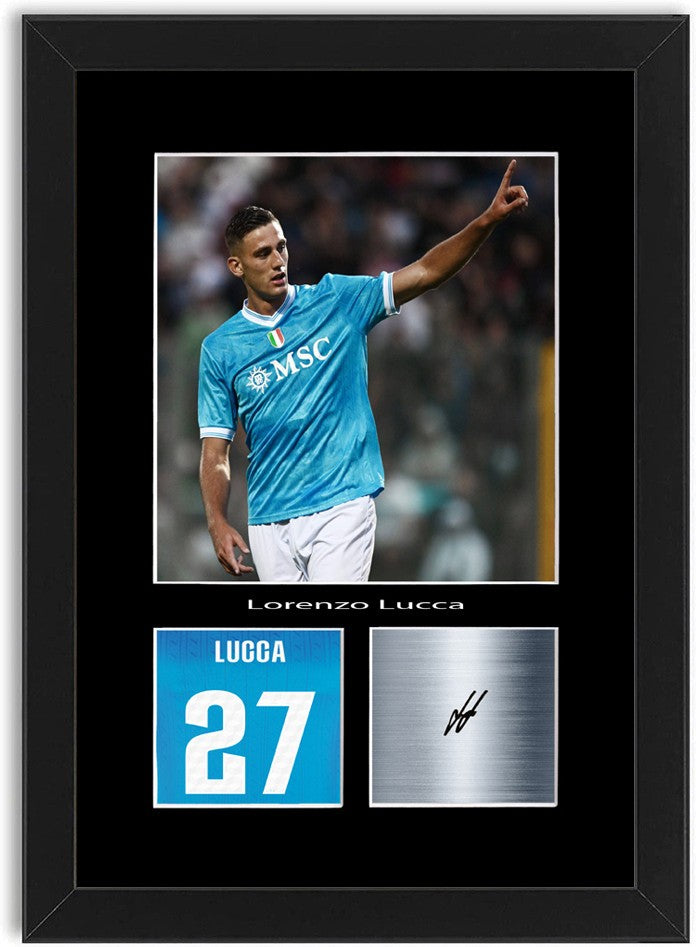 Lorenzo Lucca Football Player Poster Signed Print Photo A4 Wall Art Framed