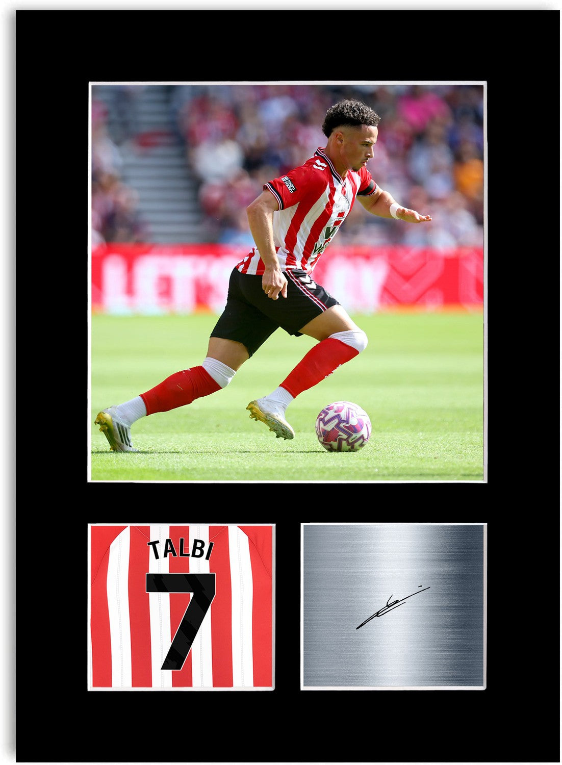 Chemsdine Talbi Football Player Poster Signed Photo Display Mount Print A4 Gift