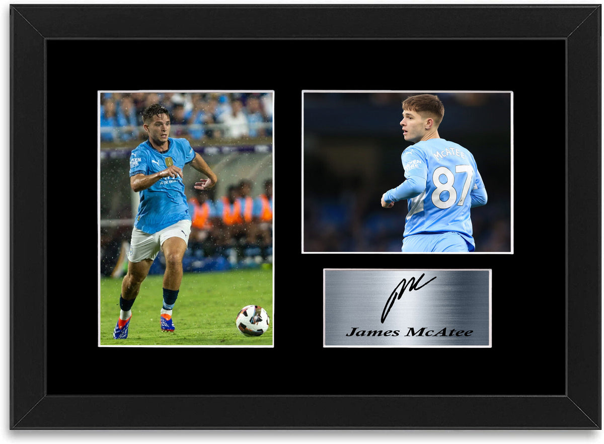 James McAtee Man city Player framed print by LJW Prints