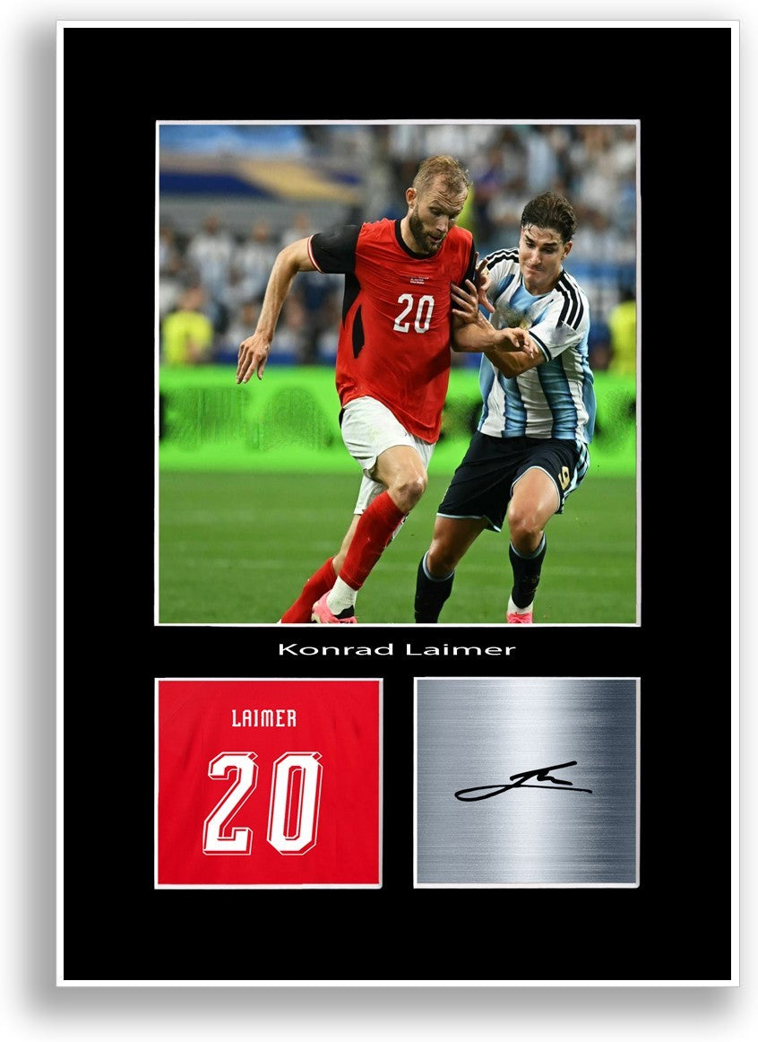 Konrad Laimer Austria Football 2026 Poster Signed Print Wall Art