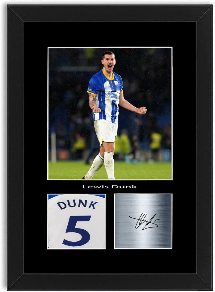 Lewis Dunk Football Player Poster Signed Print Photo A4 Wall Art Framed
