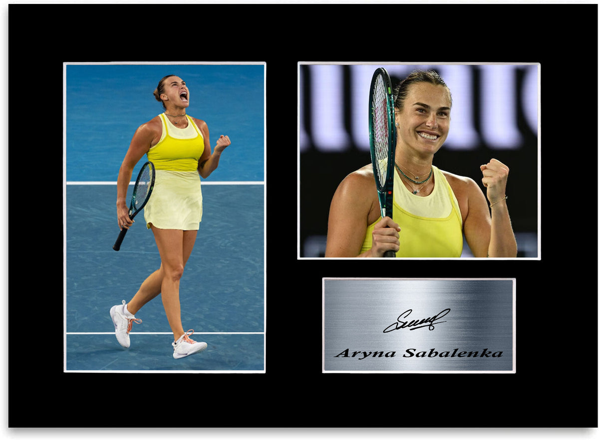 Aryna Sabalenka Tennis Player 2025 mounted display by LJW Prints