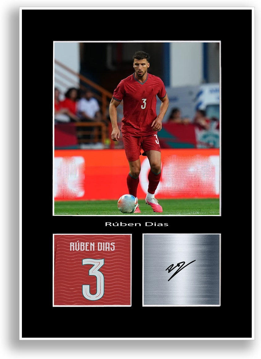 Ruben Dias Football Portugal 2026 Poster Signed Print Photo Wall Art