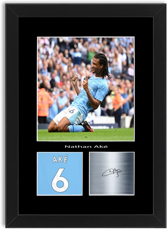 Nathan Ake Football Player Poster Signed Print Photo A4 Wall Art Framed