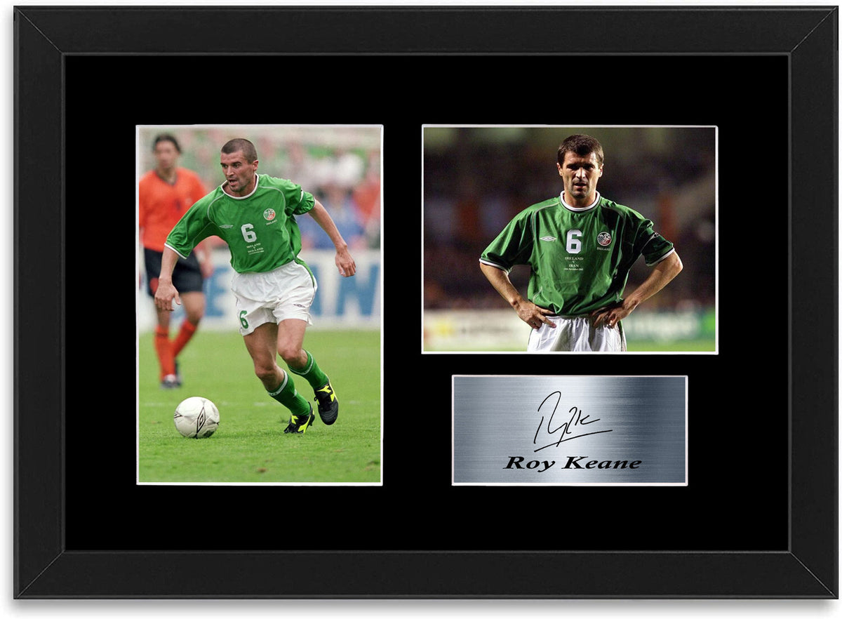 Roy Keane Football Player Ireland A4 Printed Signed Photo Display Mount Framed