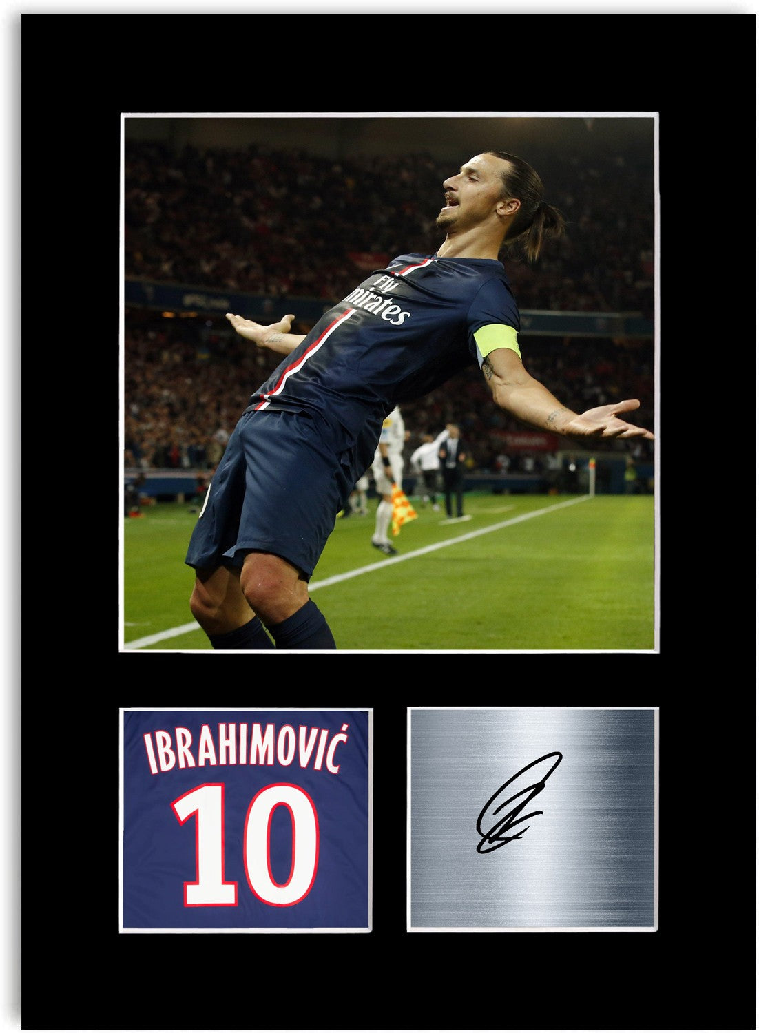 Zlatan Ibrahimovic psg Player Poster Signed Photo Display Mount Print A4
